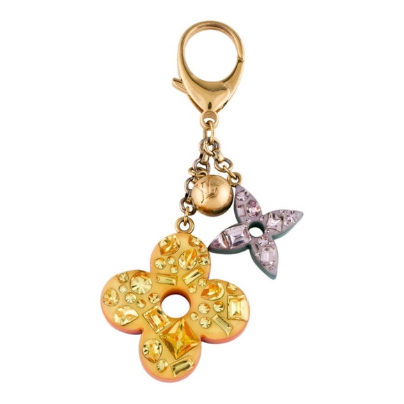 Louis Vuitton Multicolor Resin Glam Flower Key Holder And Bag Charm Authentic